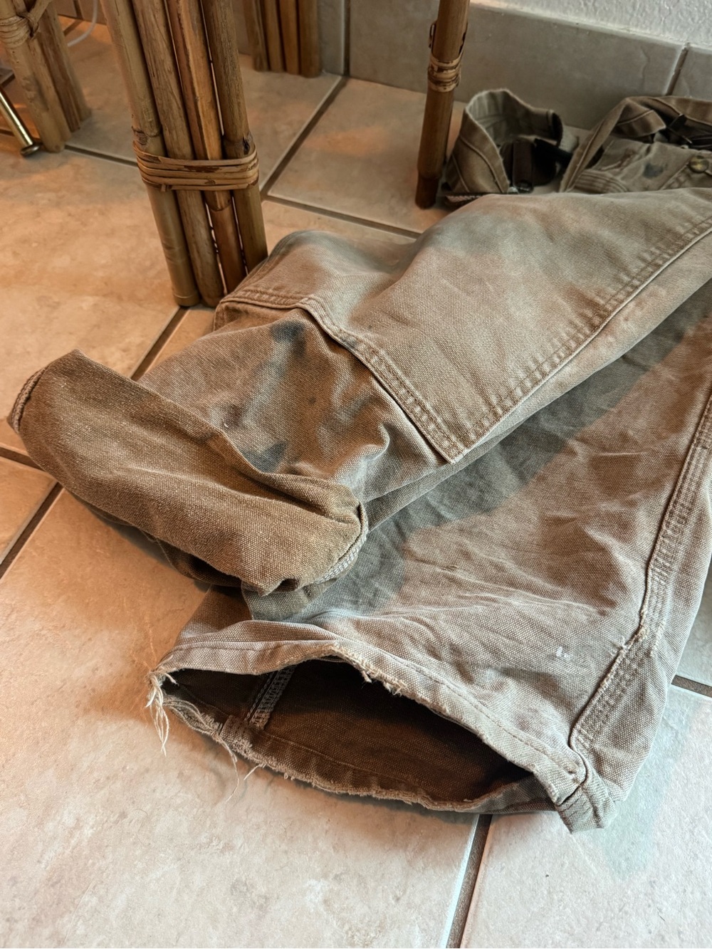 Vintage Carhartt Tan Distressed Painter Overalls - size 36x34 - Picture 8 of 10